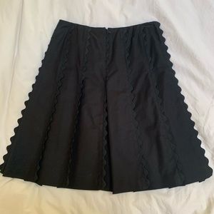 Dana Buchman Black Circle Skirt with Trim Detail